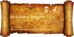 Reichard Albert névjegykártya